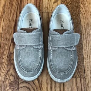Boys grey canvas boat shoes